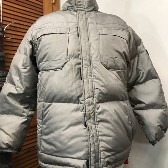Old Navy Brand Boys Puffy Grey Jacket EUC - Picture 1 of 8